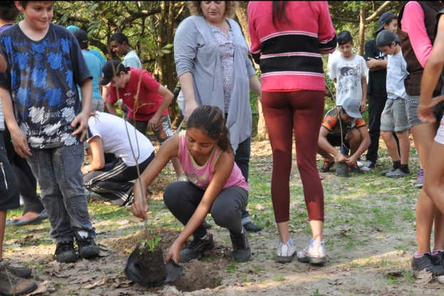 Plantio de mudas nativas na orla da Lagoa dos Patos é realizado por estudantes - 24 de Agosto 2012