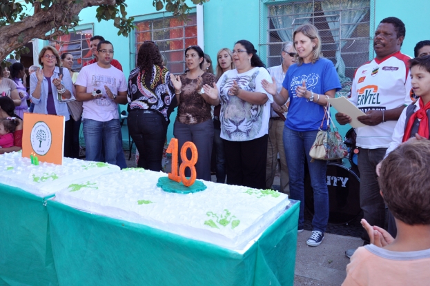 Equipe da Gestão Ambiental da BR-116/392 no aniversário da E.M.E.F. Daura Pinto.