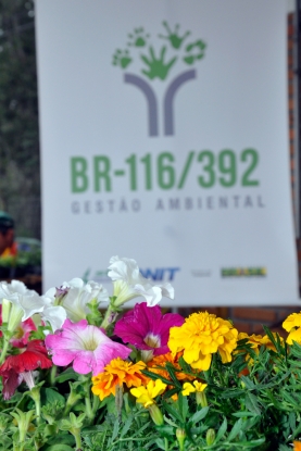 As equipes das Gestões Ambientais (STE S.A.) das obras de duplicação das BRs 116/RS (Guaíba a Pelotas) e 392/RS (Pelotas a Rio Grande) distribuíram flores e materiais informativos.