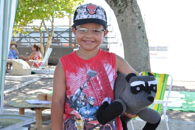 O público infantil se divertiu com os materiais educativos das Gestões Ambientais.